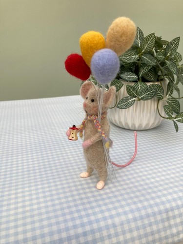Handmade needle felted mouse - handmade,