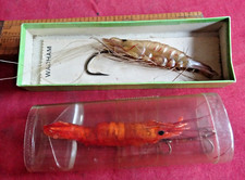 2 VINTAGE ARTIFICIAL FISHING PRAWN LURES, WADHAMS AND PLIQUATIC