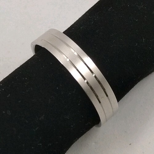 18k white gold ring - 18k, lines