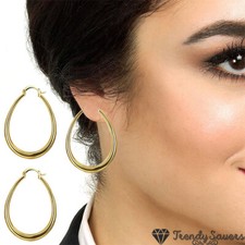  Oval Teardrop Big Hoop
