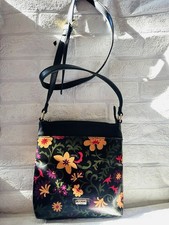 Black floral oil cloth