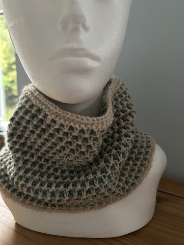 Hand knitted chunky cowl neck - hand,