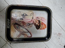 Antique Vintage Coca Cola drinks tray used Tin Girl Driving car Model T Ford