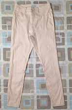 Primark Stone Beige Faux PVC Leather Skinny Stretch Jeggings - Size 10 (28" Leg)