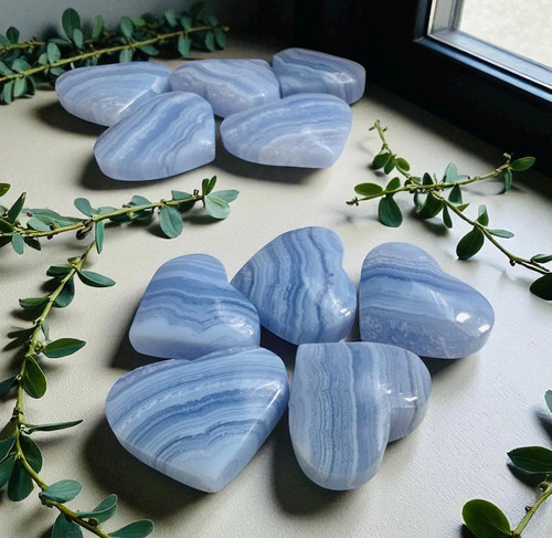 Blue lace agate heart - agate,