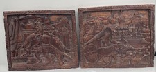 2 Bas Relief Wood Carving