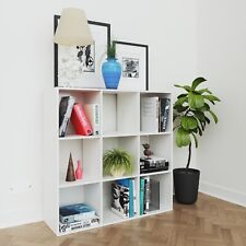REBOXED White 3 Tier 9 Cube Storage Bookcase Wood Shelf Display Unit Stand Box