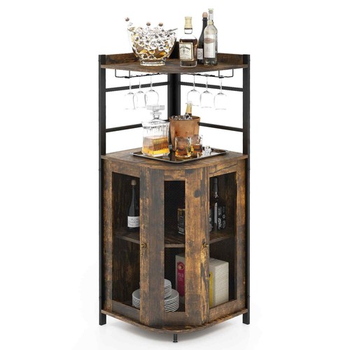 Corner bar cabinet industrial - cabinet,