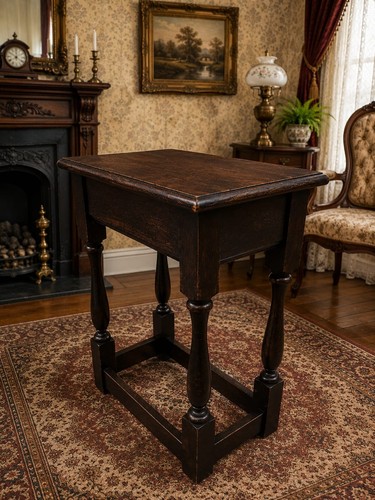 Antique oak side table rustic - antique,