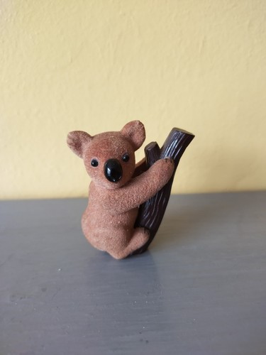 Vintage flocked koala - vintage, bear