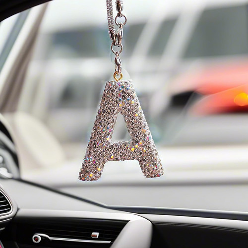 Bling car letter charm - car, charm,