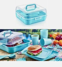 Multiple Accessories Hobby Life  Magic Picnic Set  Plate And Cutlery Piece Blue