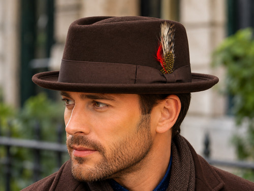 Wool felt diamond crown trilby - wool,