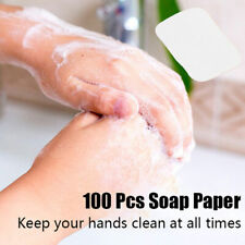 400pcs Foaming Soap Flakes Washing Hand Paper Slice Sheets Travel Portable Eco J