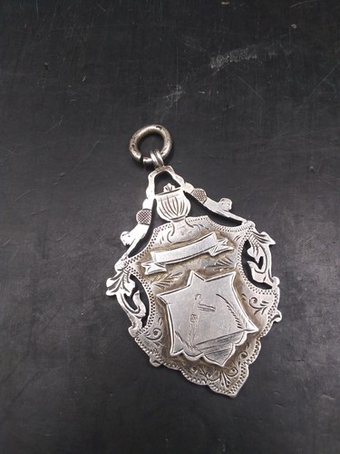 Heavy silver watch fob - watch,