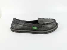 Sanuk Metallic Grey Slip On Shoes Uk 3 Eu 36