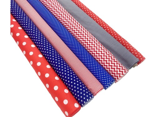 Red and blue polycotton fabric - and,