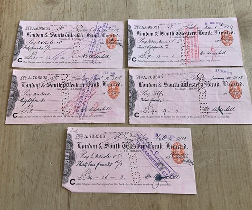 British bank cheques - british,