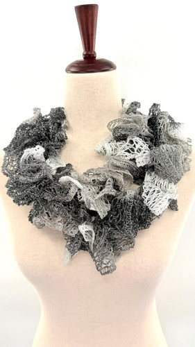 Handmade ruffle yarn scarf - handmade,