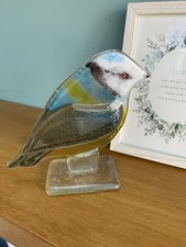Fused Glass Blue Tit Bird