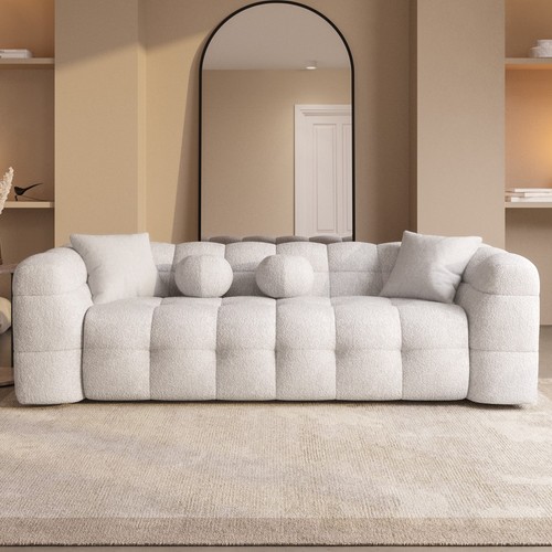 Cream boucle seater cloud - boucle,