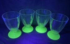 Art Deco Uranium Crackle Glass