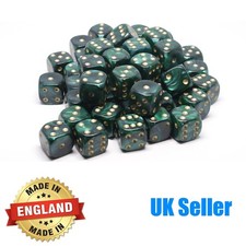 16mm Green Pearl Six Sided Spot Dice - Choose quantity - D6 Game Dice  Wargaming
