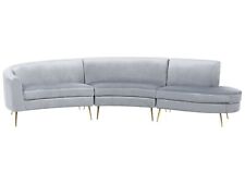 4 Seater Curved Velvet Sofa