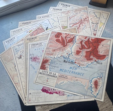 Vintage French School Maps - double sided 79 x 85 cms approx -11 versions