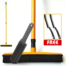 Long Handle Rubber Broom Pet Hair Fur Remover Crevice Cleaning Brush Set COMBO