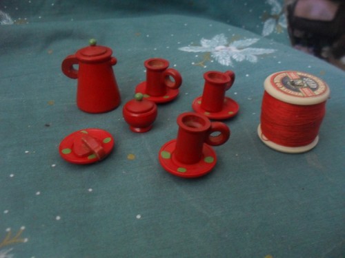 Dolls house tea set - house,