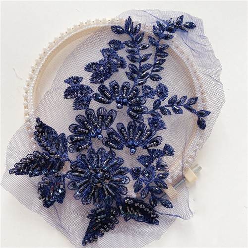 Beaded floral applique - 3d,