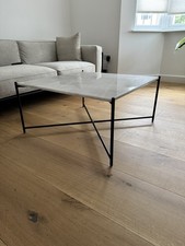 Solid Marble and Black Metal coffee table