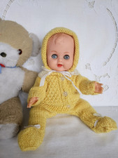 Vintage Vinyl Baby Doll ~11.5" Roddy Baby Doll 1960s & Vintage Knitted Pram Suit