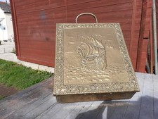 Brass Log Box Coal Box Fireside