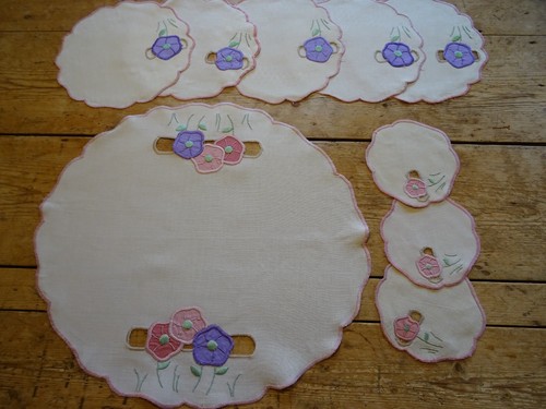Set vintage embroidered - set, of