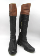 Size UK 8 EU 41 Women's  Black & Tan Leather Riding Boots. Pre Loved