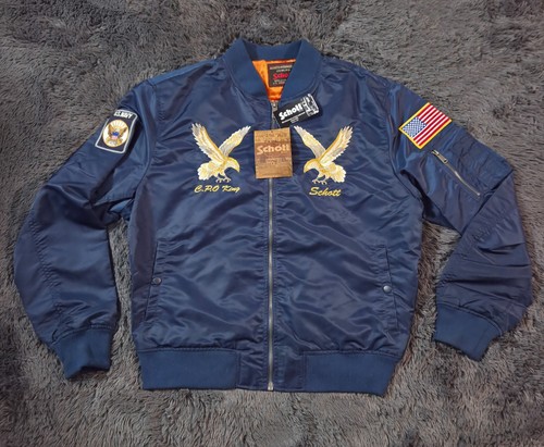 Schott embroidered navy - n.y.c.,
