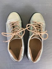 M&S Womens Silver Shoes Loafers UK 3 EU 35.5