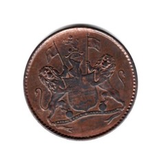 ST HELENA 1821 1/2 PENNY GVF (01)