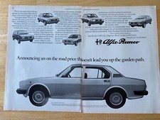 ALFA ROMEO ALFASUD GIULIETTA ALFETTA GTV POSTER ADVERT APPROX A4 X 2 SIZE H
