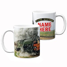 Personalised Flying Scotsman Train Mug Railway Locomotive Dad Grandad Gift FST02