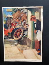 Vintage Lawson Wood Forman print card cartoon Motor Car Crash