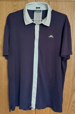 J Lindeberg Mens Golf Polo Shirt. Size XL. Blue and White.