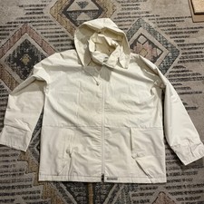 Waterproof Fabric bowls Jacket Emsmorn size Large popper removable Hood. Pockets