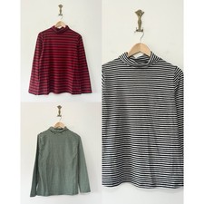 Seasalt Striped Landing Top Roll Neck Long Sleeve Striped Organic Cotton RRP £30