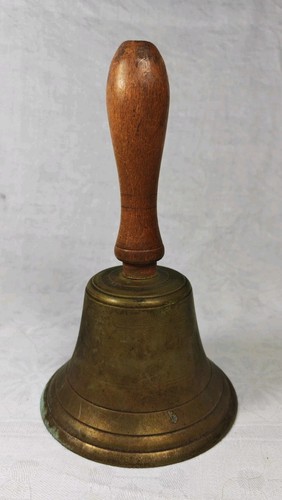 Antique large brass hand bell - brass,
