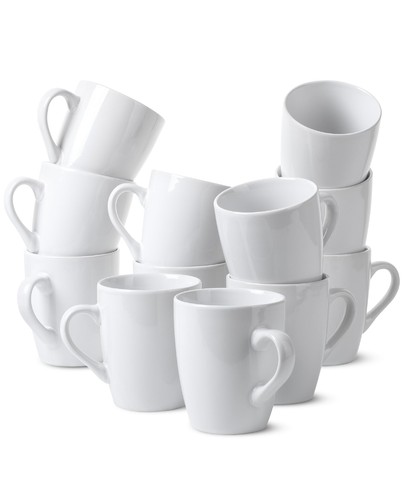 Btat white coffee mug set - white, 12