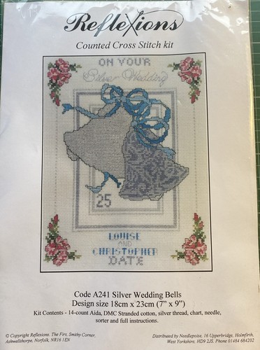 Cross stitch kit - cross, silver
