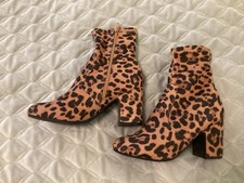 Leopard Print Ankle Boots Size 5